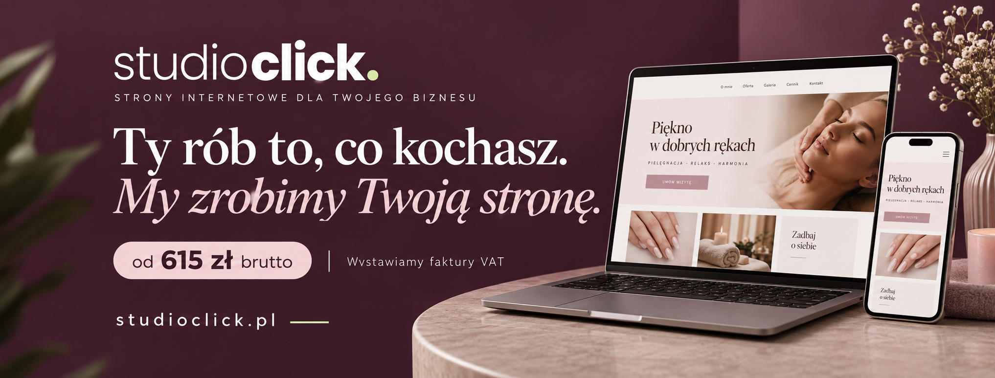 Projekt czytelnej strony wizytówki dla małej firmy